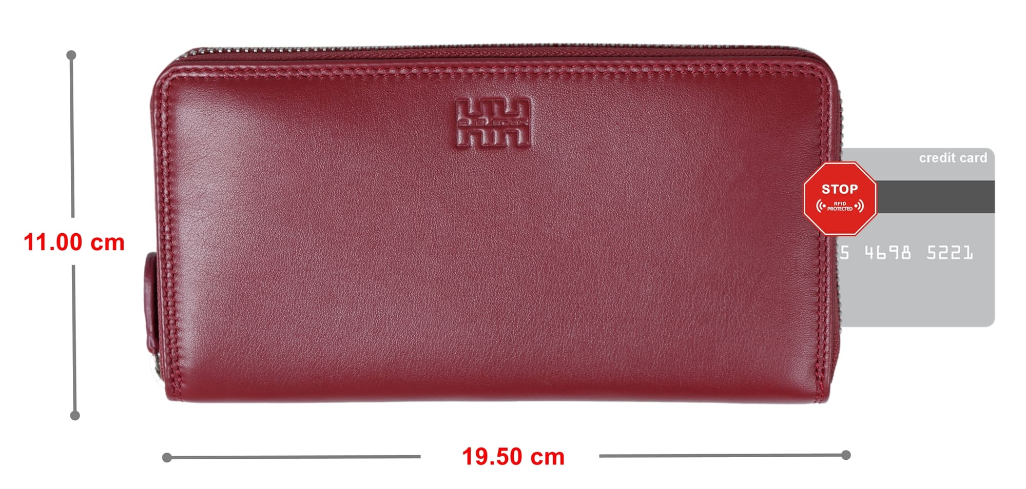 Elbleder Polo 123 - Damen Geldbörse Rot