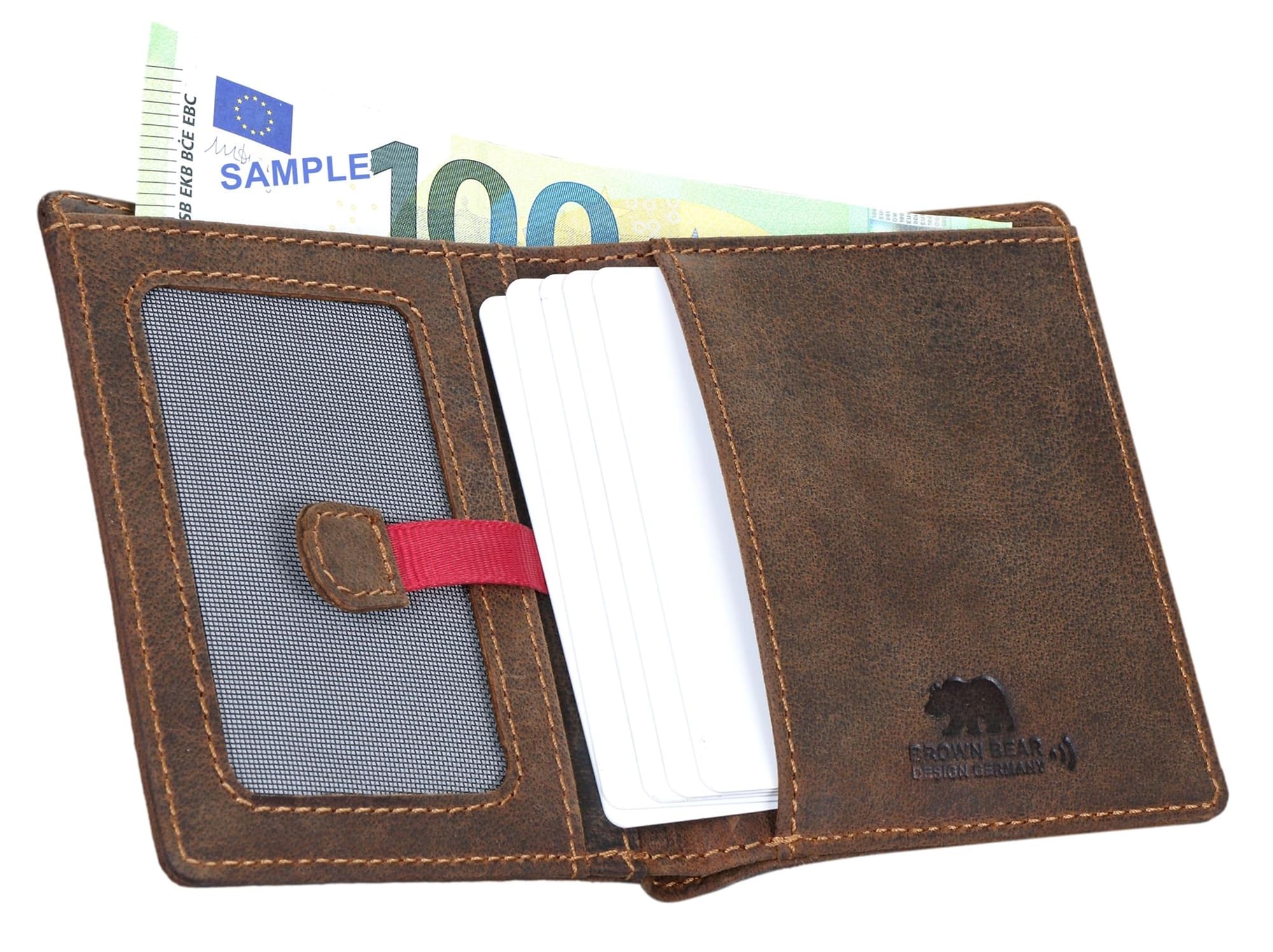 Brown Bear Slim Wallet - 8005 Braun Vintage