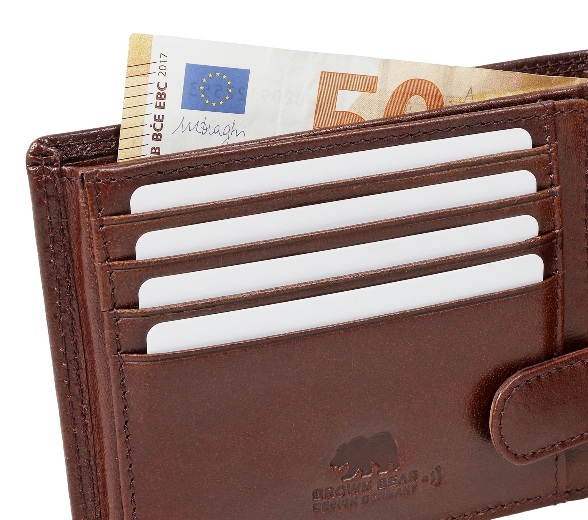 Brown Bear Classic 8005 - Herren-Geldbörse mit Reißverschlussfach