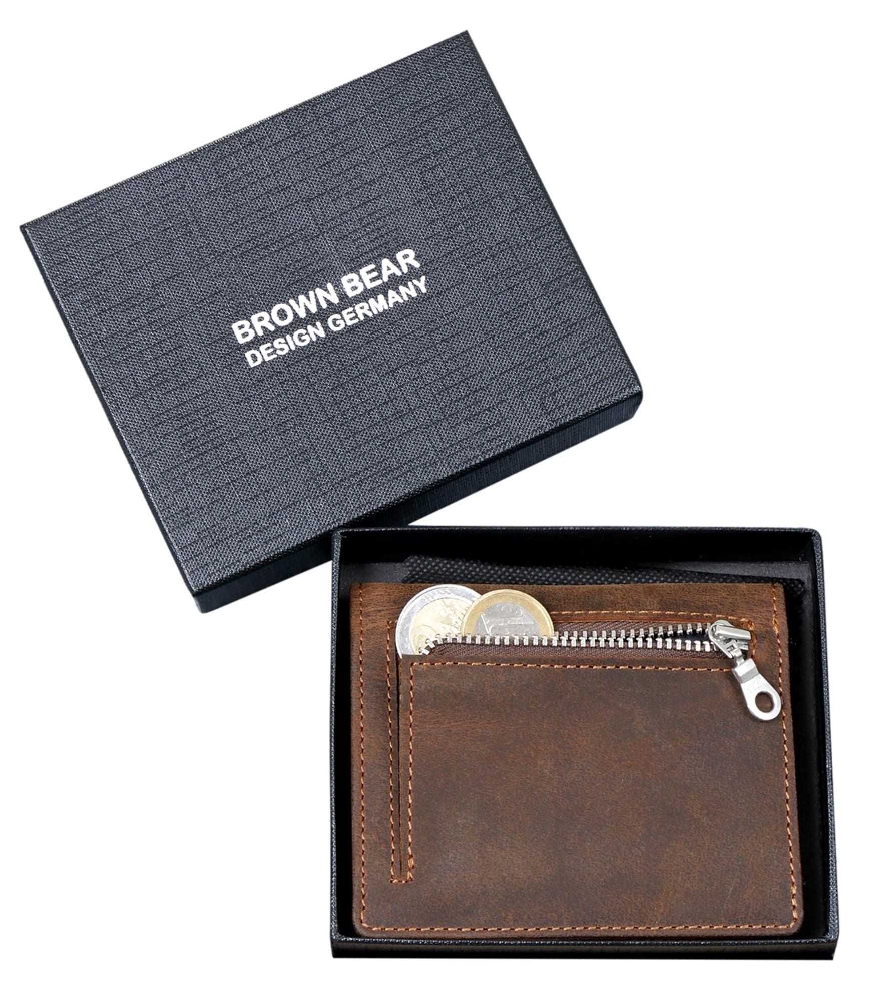 Brown Bear Slim Wallet - 8005 Braun Vintage